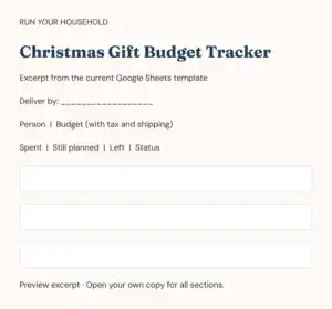 Preview of the Christmas Gift Budget Tracker resource