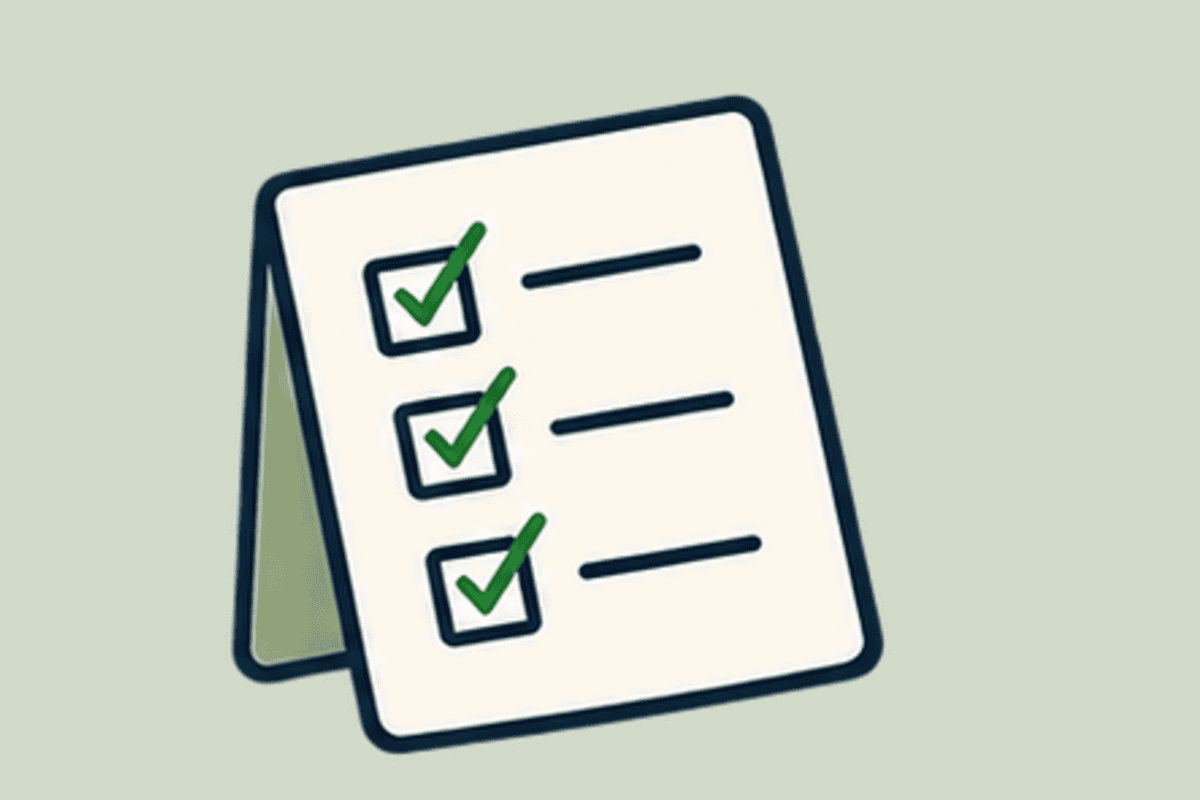 Three checked household tasks.